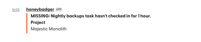 Slack uptime alert